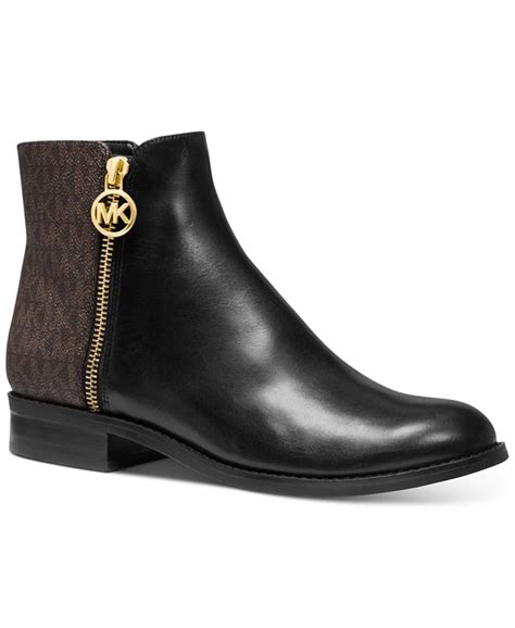 michael michael kors lainey leather flat booties|Michael Michael Kors Womens Lainey Flat Bootie Leather, .